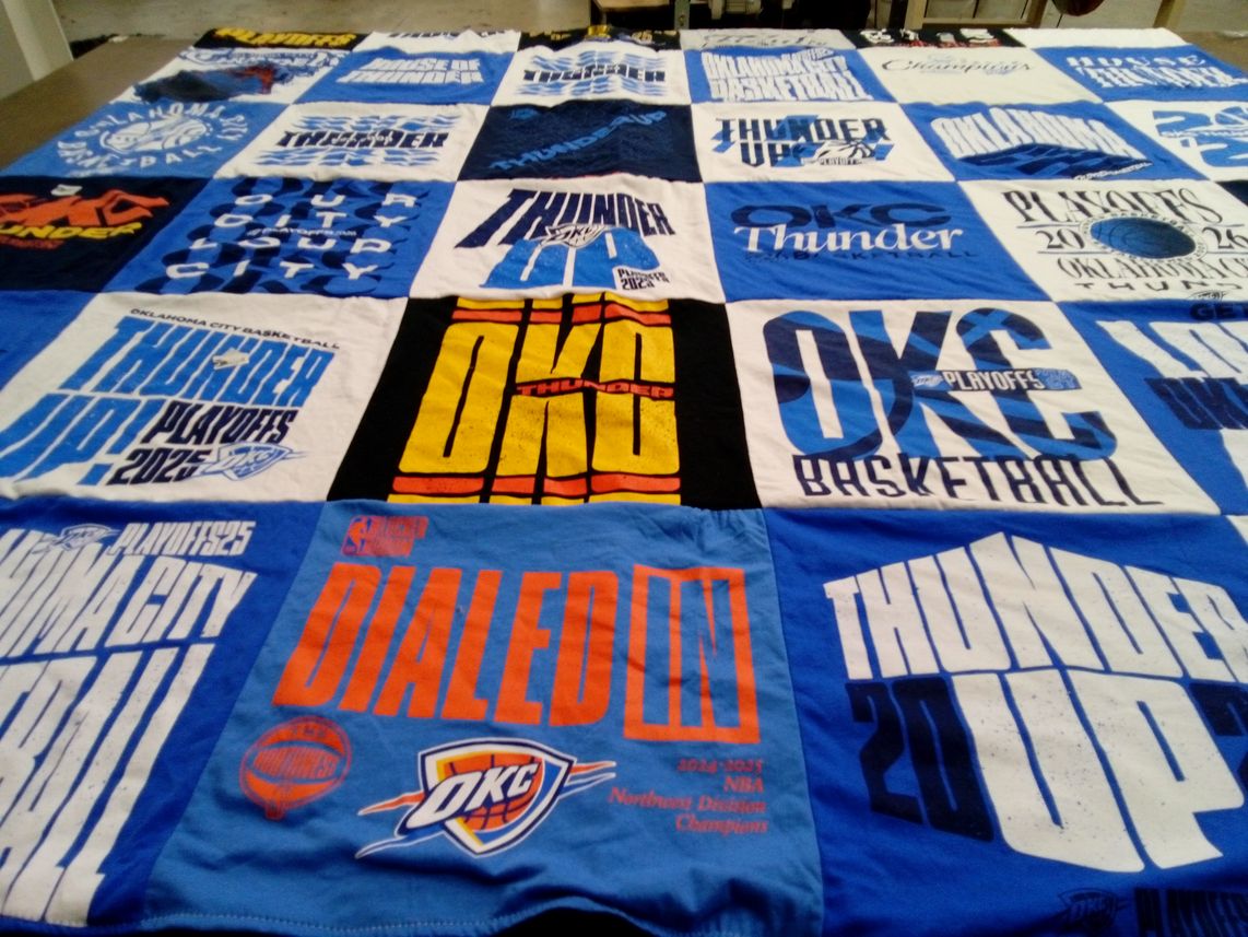 T-shirt quilt featuring oklahoma city thunder by Dan from CT