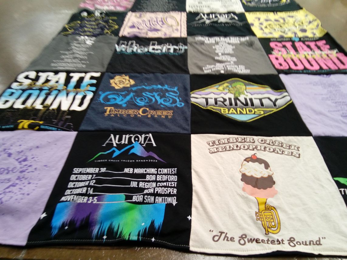 T-shirt quilt from timber creek high school by Jennifer from TX