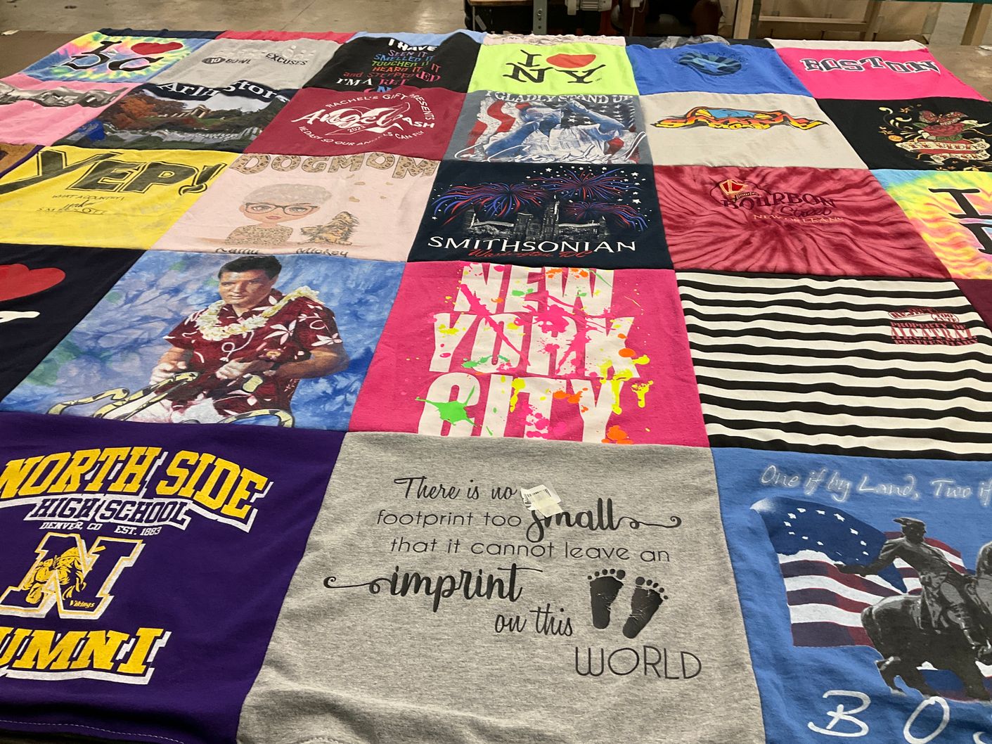 T-shirt quilt from north side high school by Kathy from UT