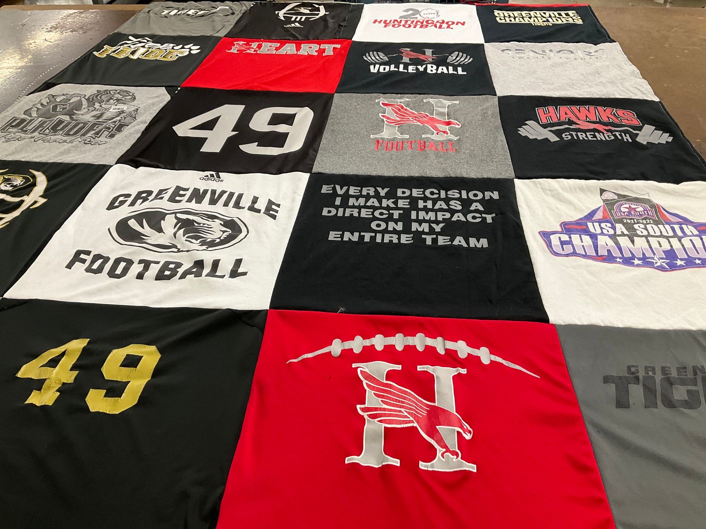 T-shirt quilt featuring huntingdon high school, greenville high school by Alexus from AL
