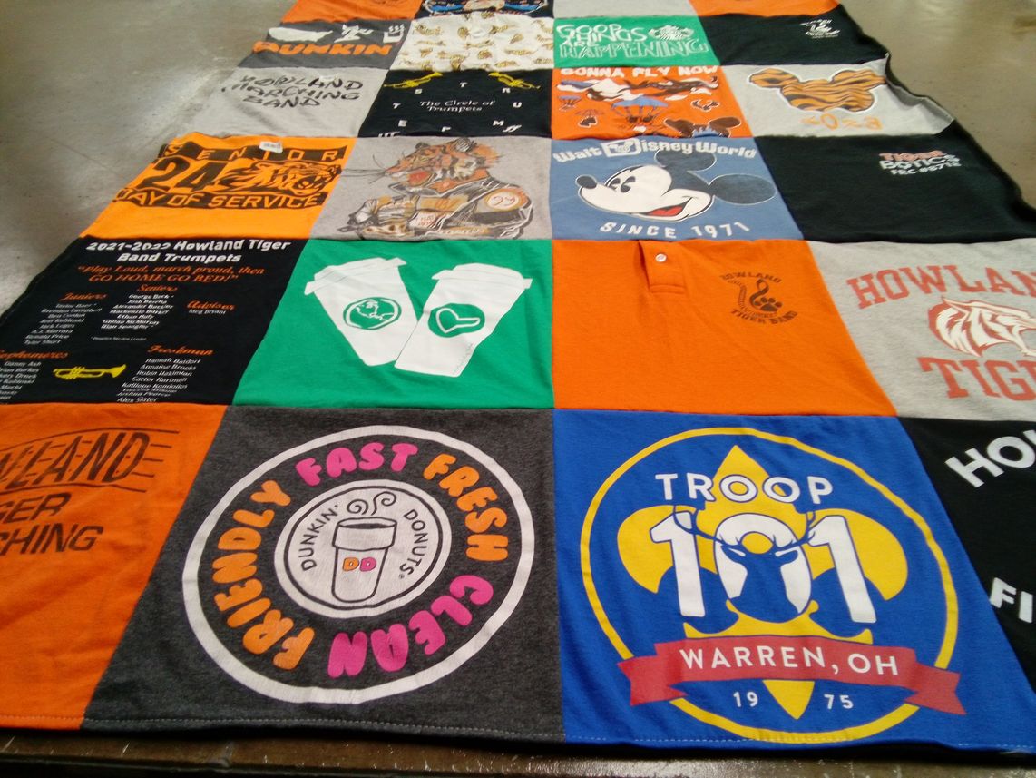 T-shirt quilt from howland high school by Joy from OH