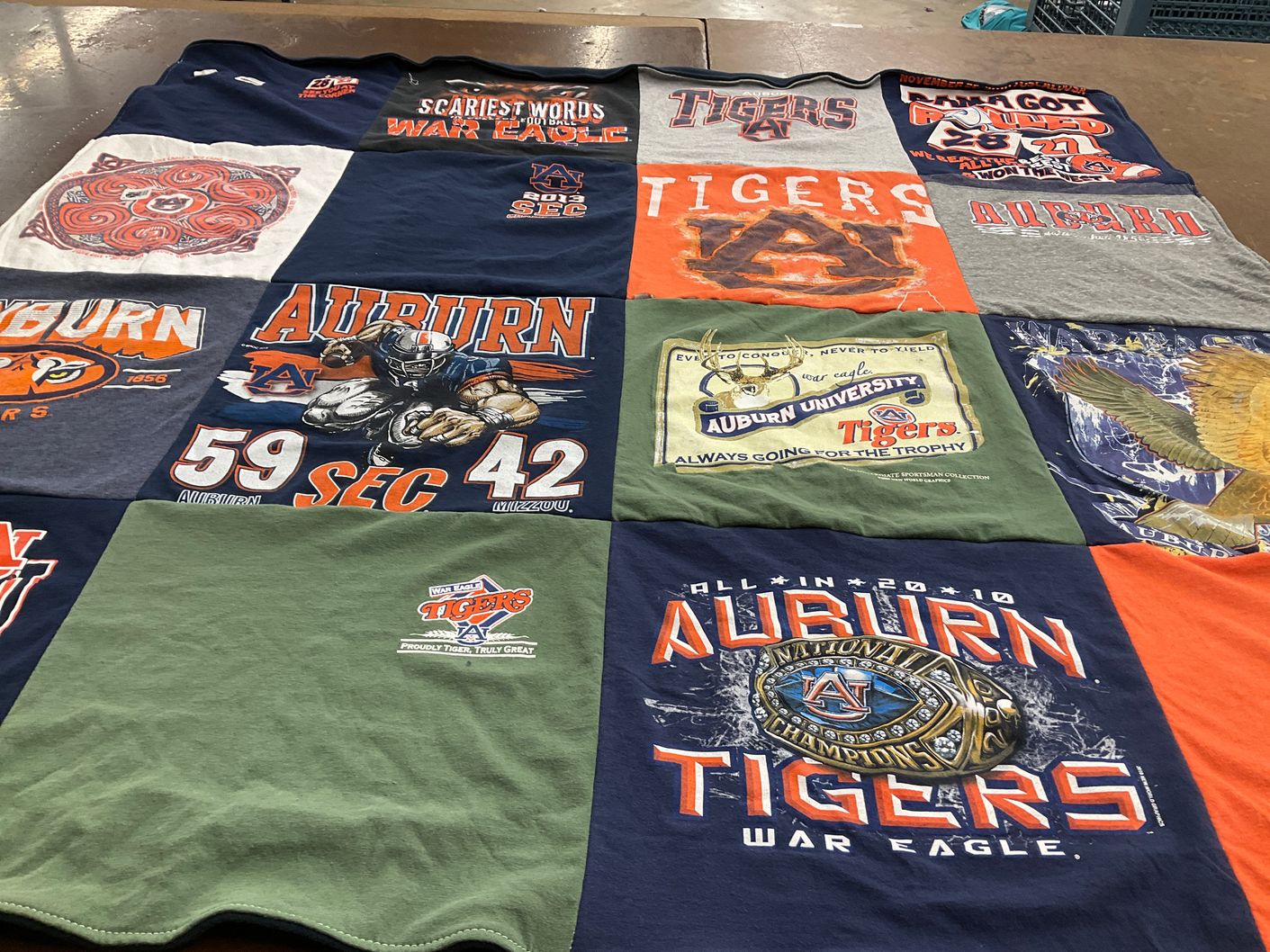 T-shirt quilt featuring auburn tigers by sheri from MS