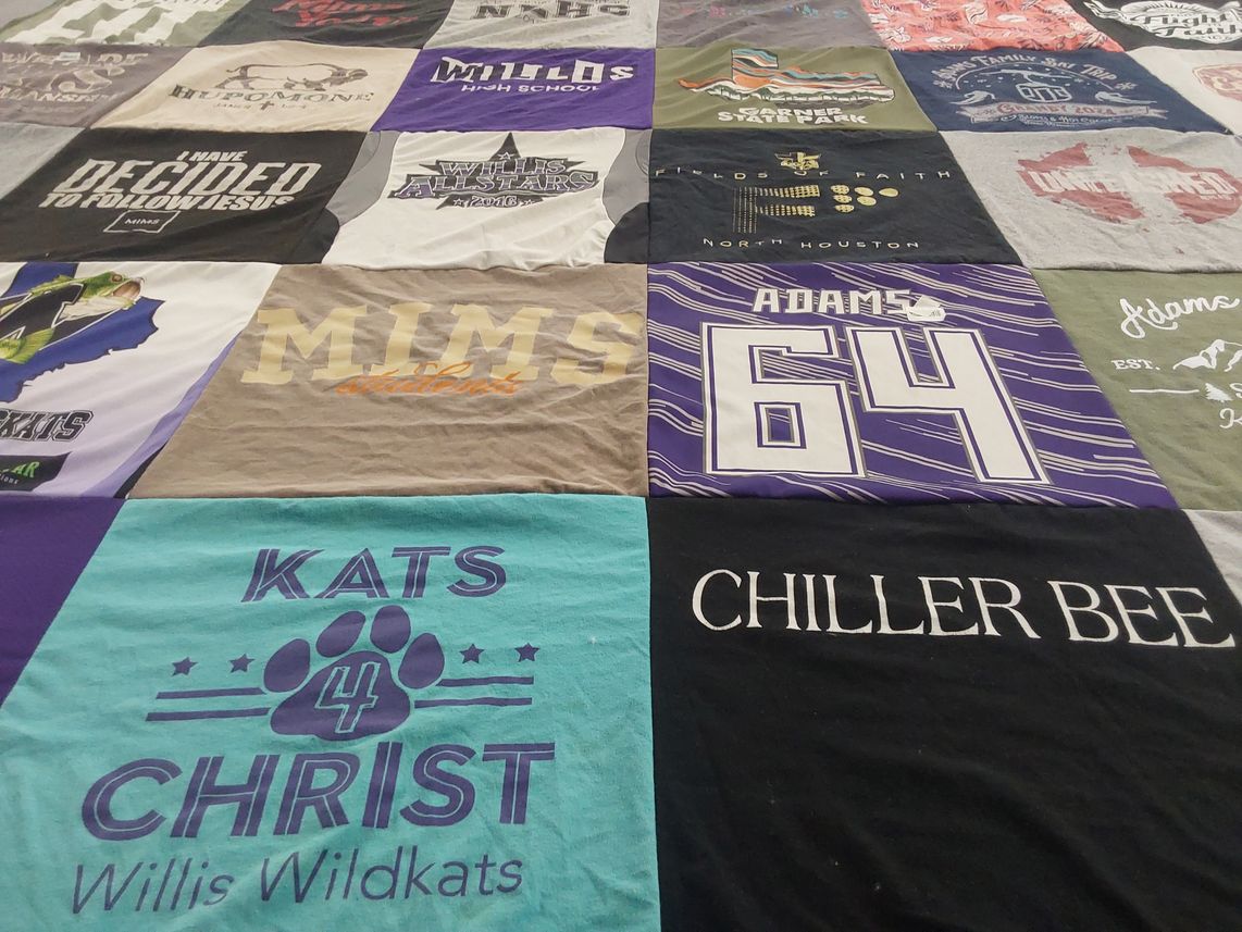 T-shirt quilt featuring willis wildkats by Jenabre from TX