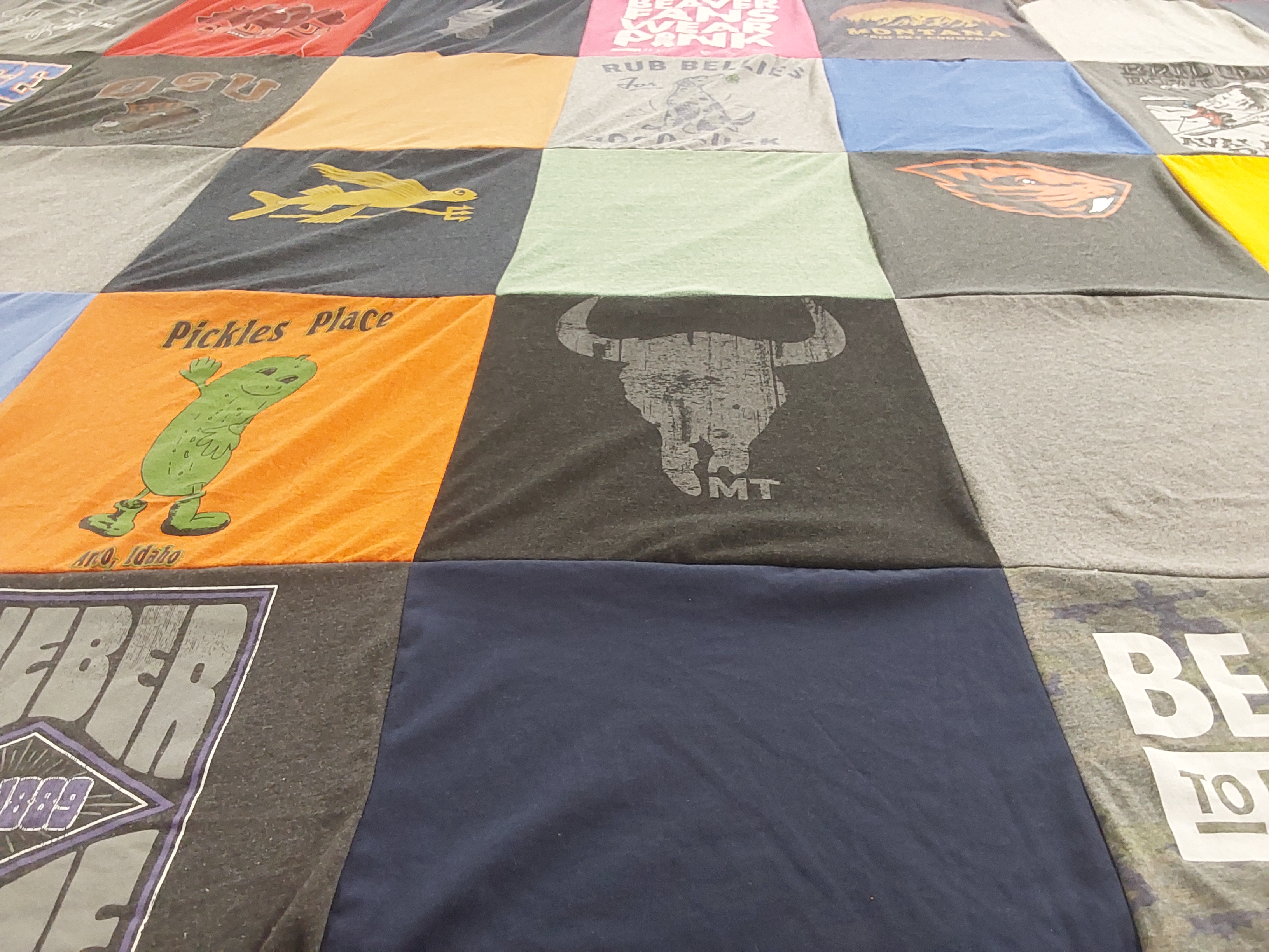 T-shirt quilt with motorcycles, fairs themes by Jill from MT