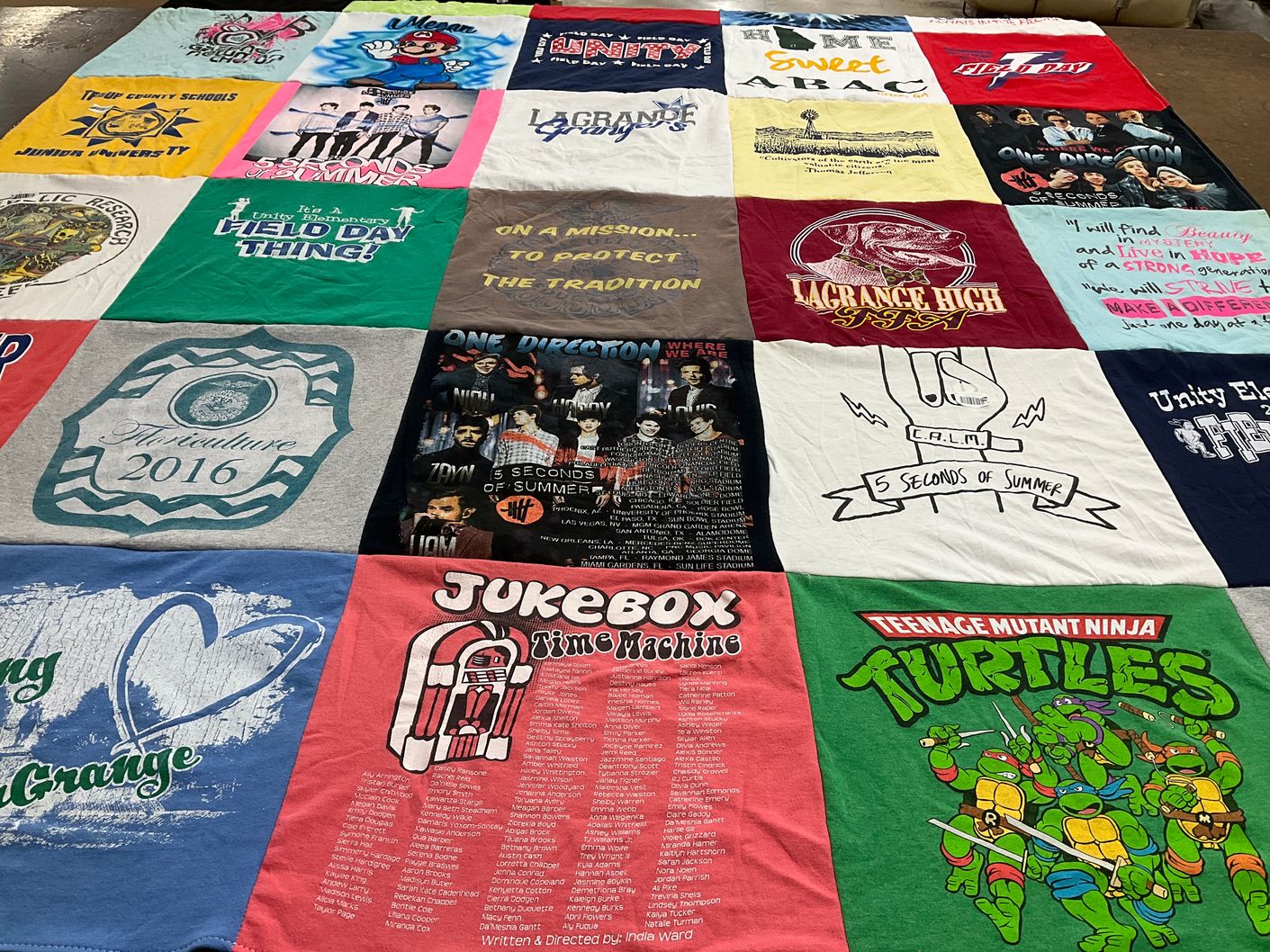 T-shirt quilt from la grange high school by Jill from GA