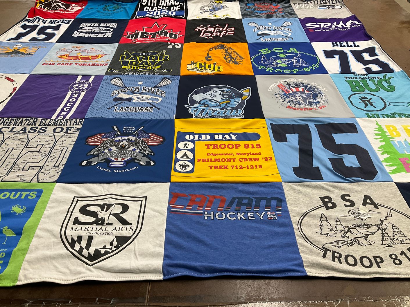 T-shirt quilt featuring south river lacrosse by EMILY from MD