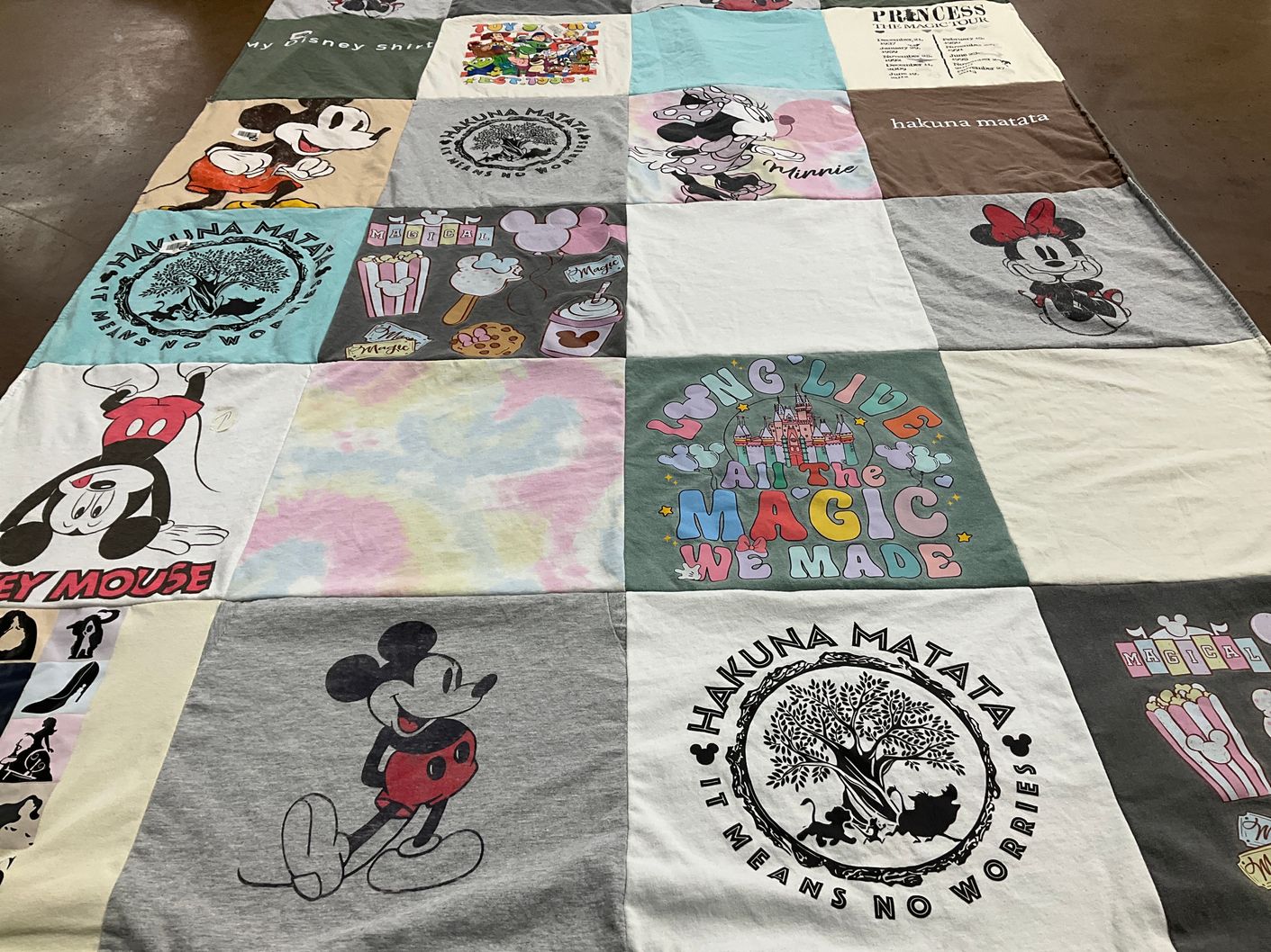 T-shirt quilt with disney themes by Megan from KS