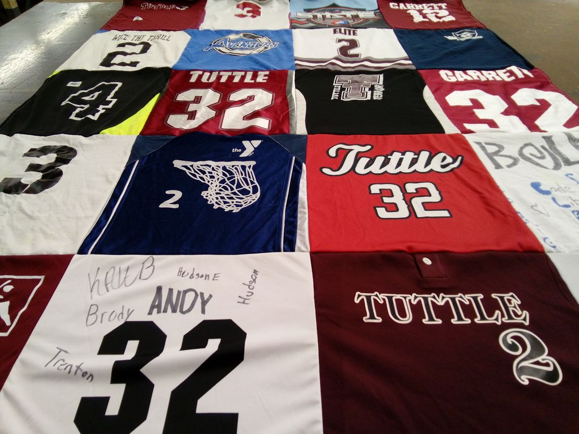 T-shirt quilt from tuttle high school by Jami from OK