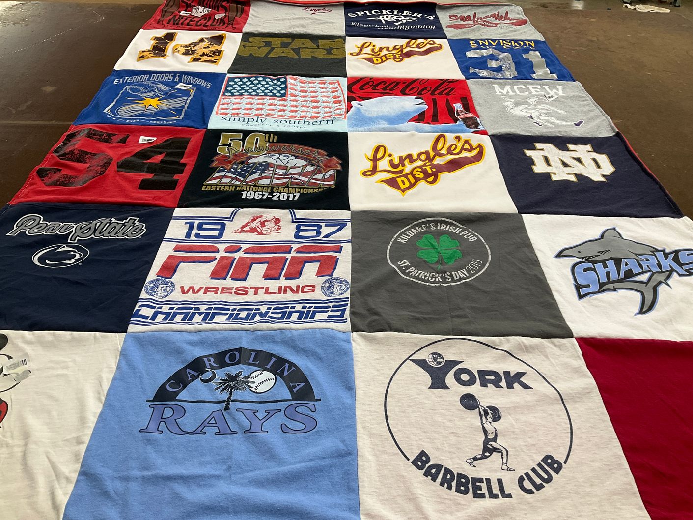 T-shirt quilt featuring carolina rays by Steve from SC