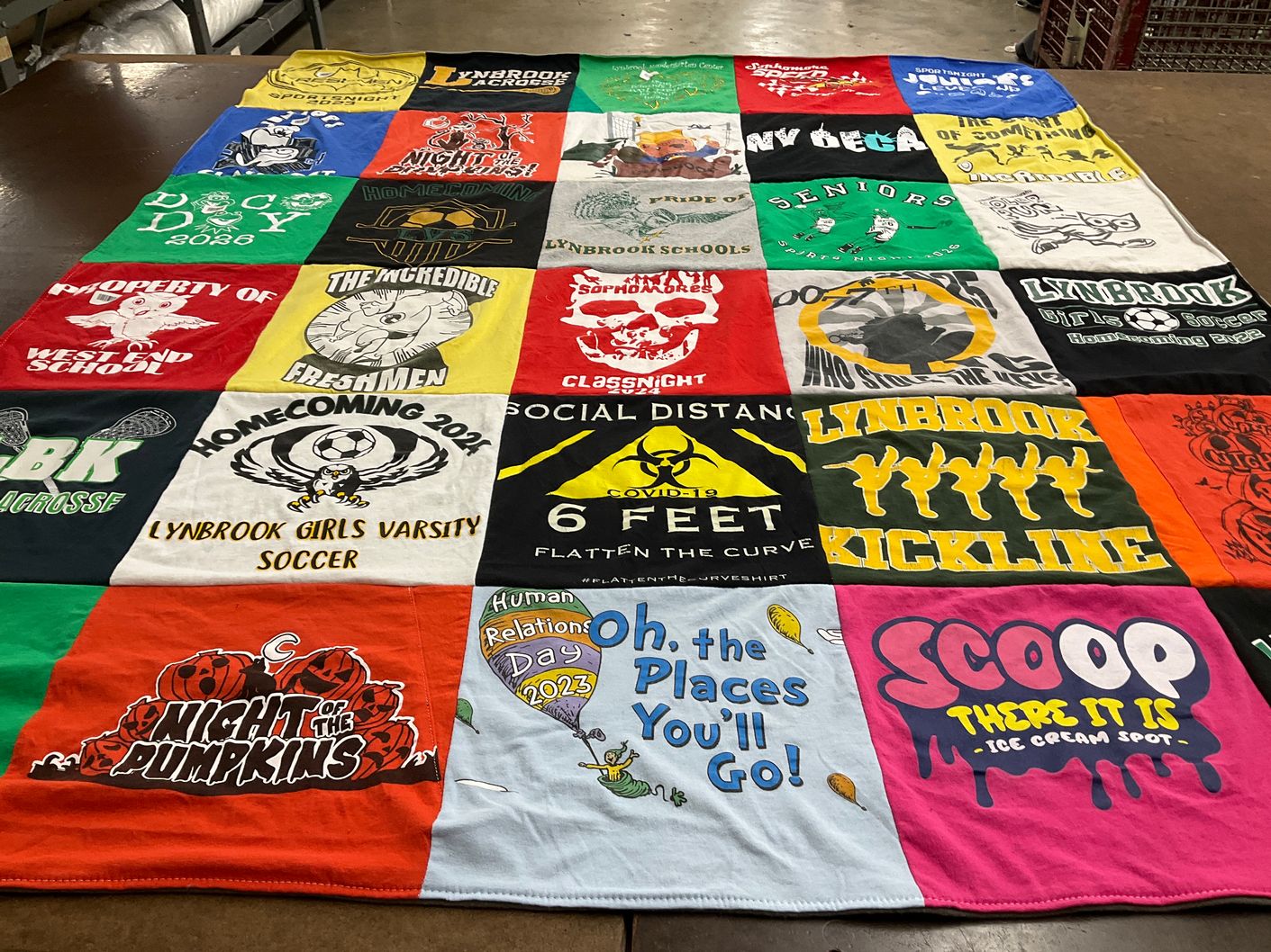 T-shirt quilt featuring lynbrook girls varsity soccer by Elizabeth from NY