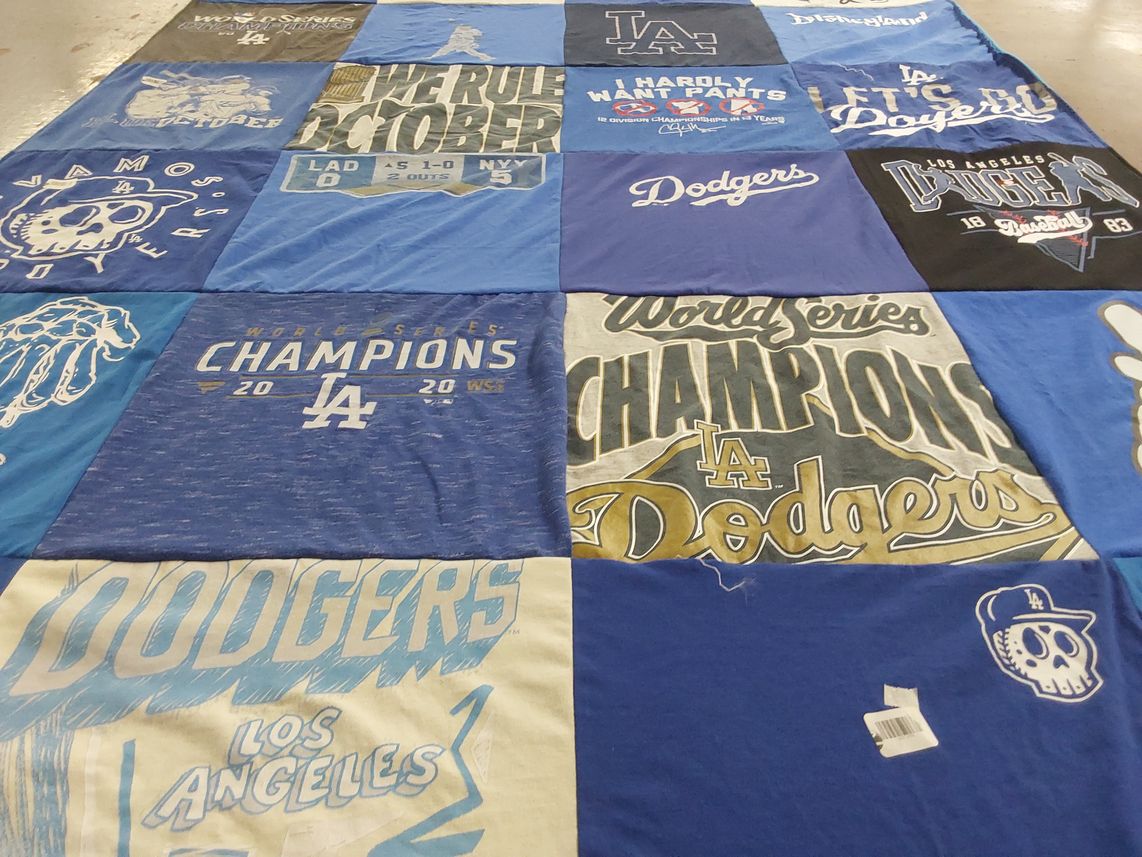 T-shirt quilt featuring los angeles dodgers by Andrew from WA