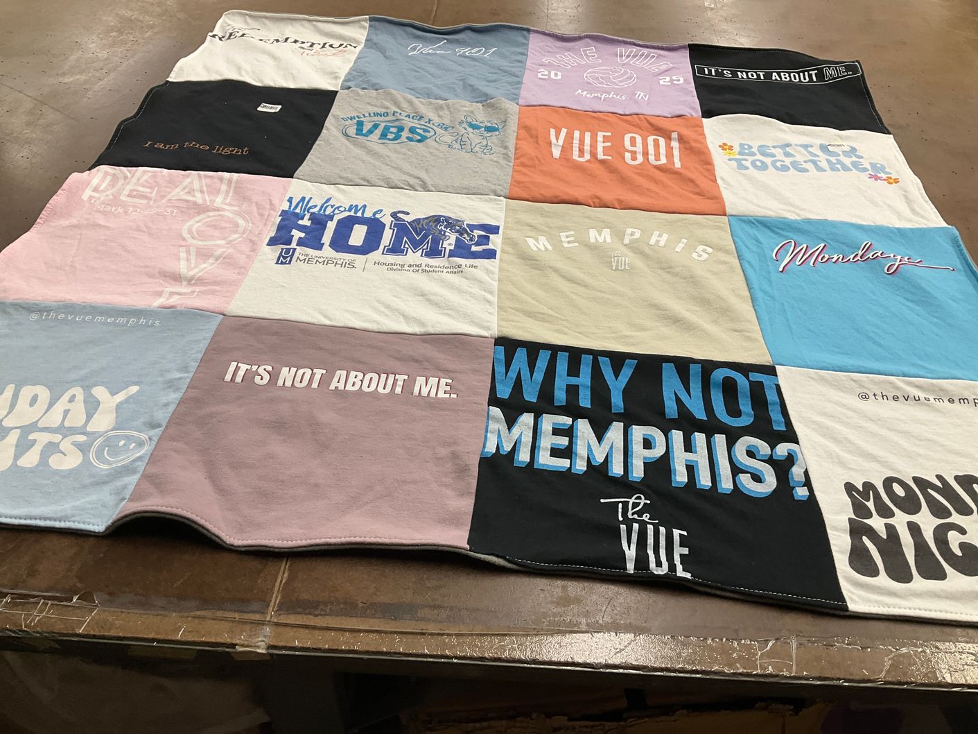 T-shirt quilt from university of memphis by Delaney from CO