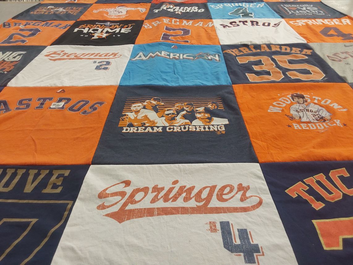 T-shirt quilt featuring houston astros by Marsha from LA