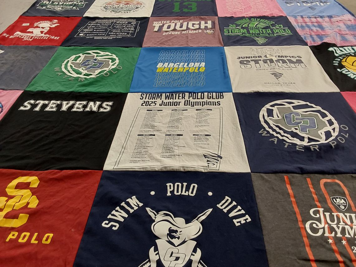 T-shirt quilt featuring storm water polo club by Allyson from TX