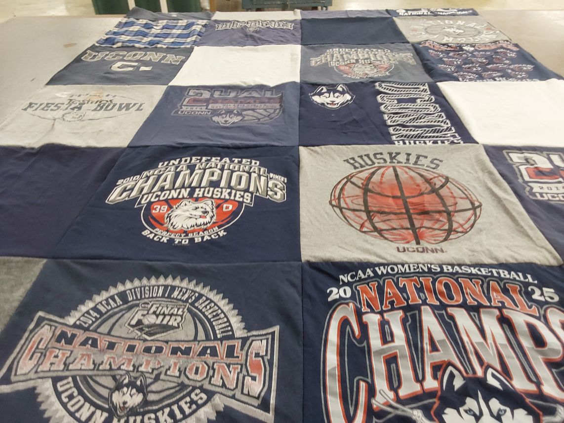 T-shirt quilt featuring uconn huskies by Dawn from CT