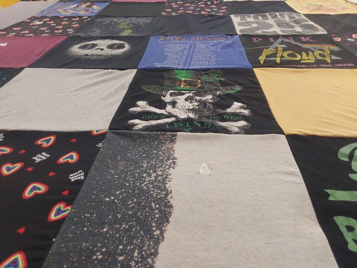 T-shirt quilt with music, halloween themes by Melissa from KY