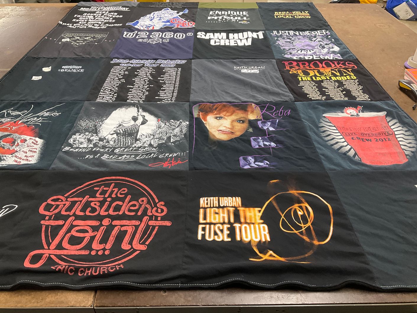 T-shirt quilt with music, country music themes by Teresa from TN