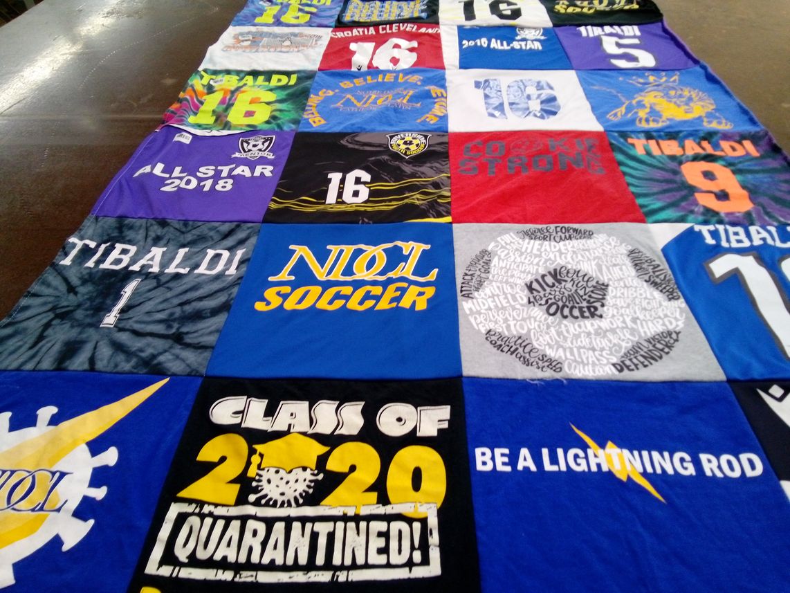 T-shirt quilt featuring nicol soccer by Christyn from OH