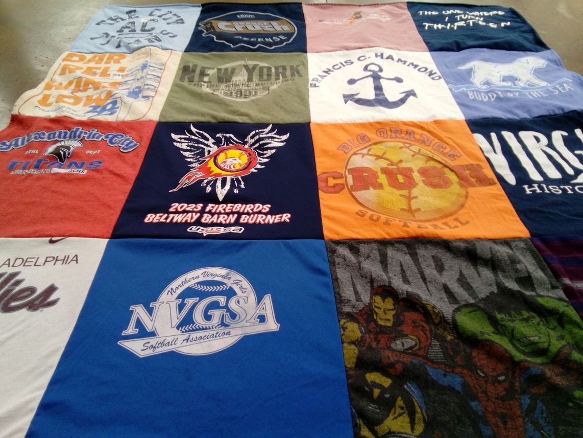 T-shirt quilt featuring 2023 firebirds, crush softball by Donna from VA