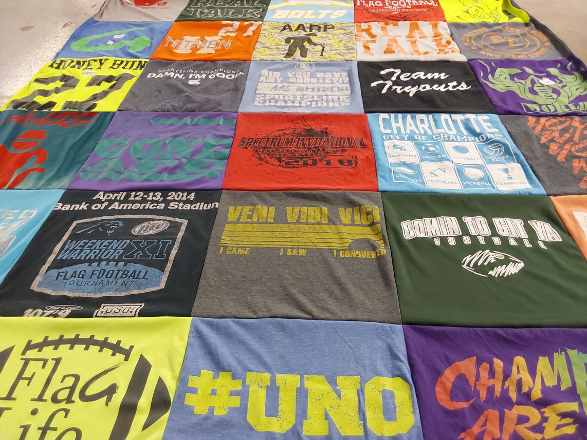 T-shirt quilt from charlotte university by Amanda from NC