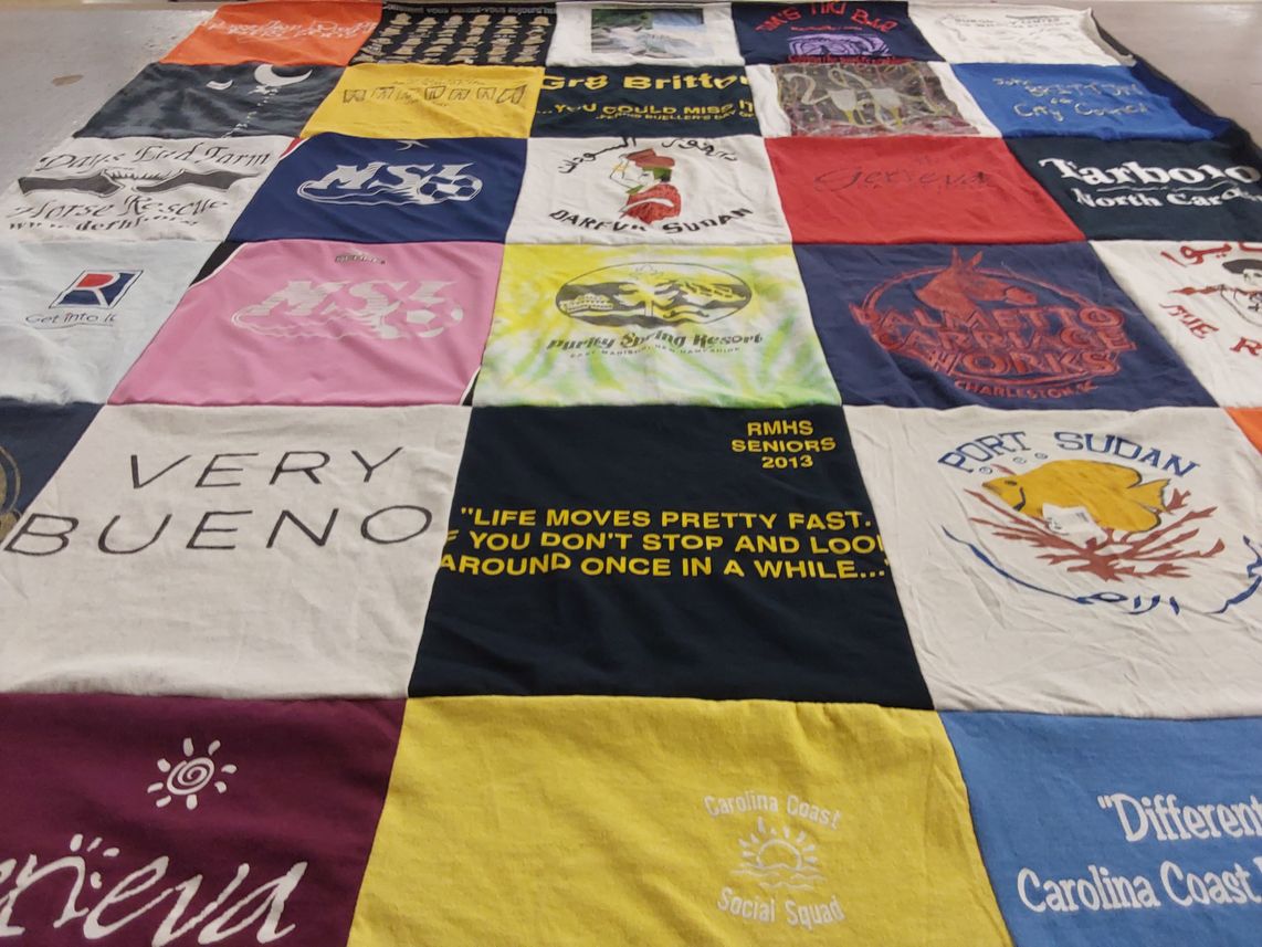 T-shirt quilt from rmhs high school by Katherine from AZ