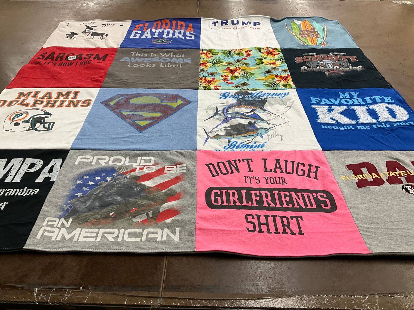 T-shirt quilt featuring miami dolphins by Linda from FL