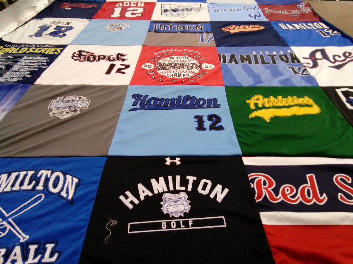 T-shirt quilt featuring hamilton baseball by tricia from OH