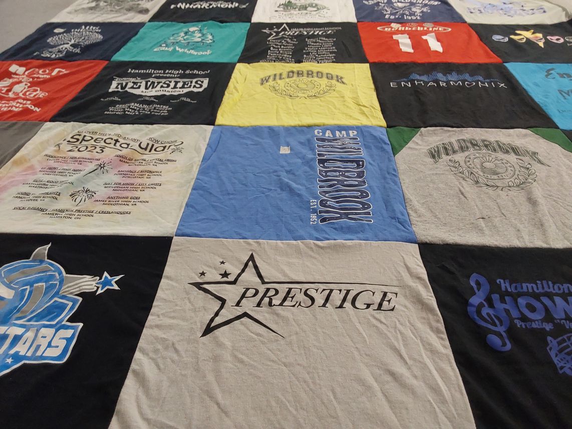 T-shirt quilt featuring hamilton show choir by tricia from OH