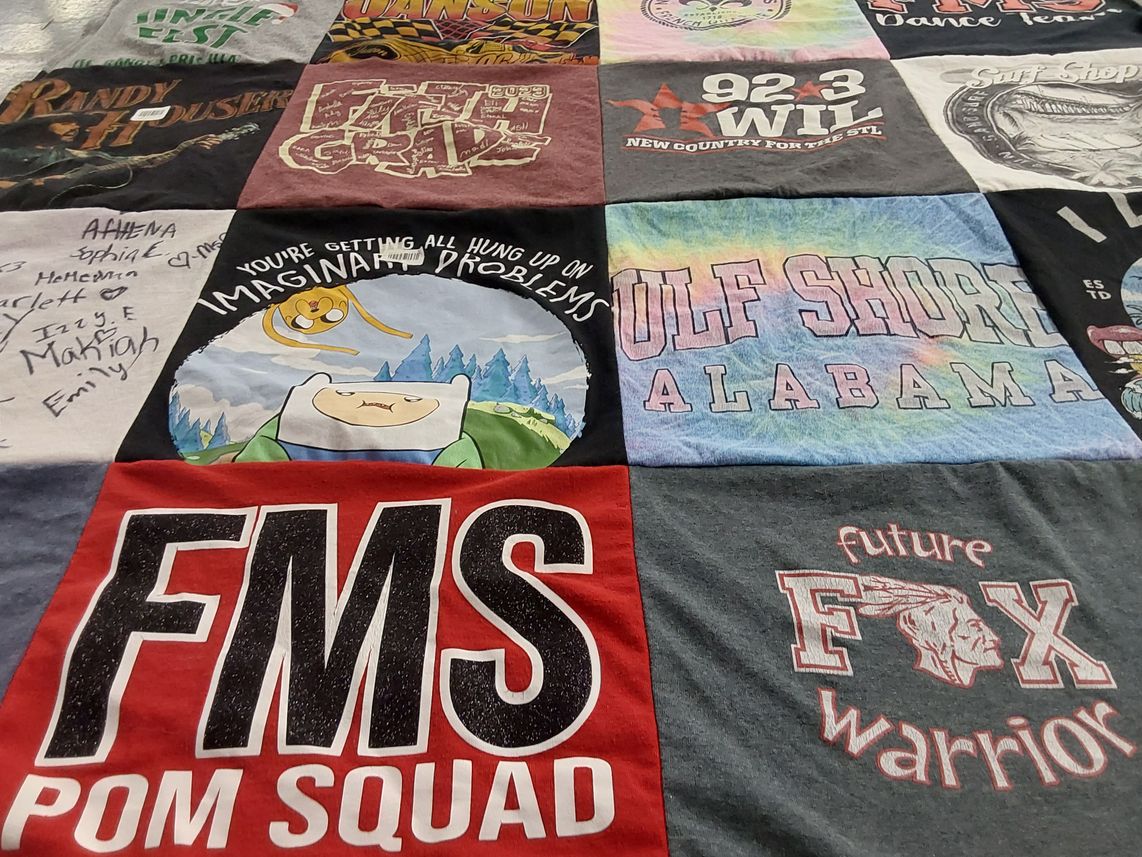 T-shirt quilt with animation, music themes by Brooke from MO