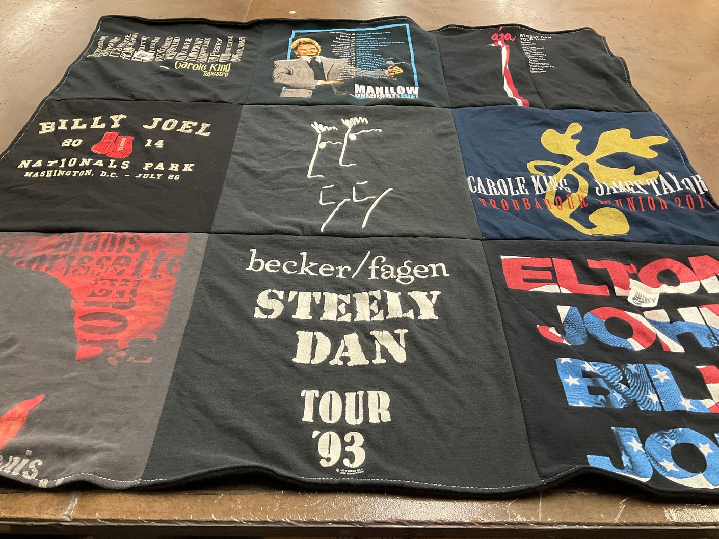 T-shirt quilt with music, concerts themes by melissa from MD