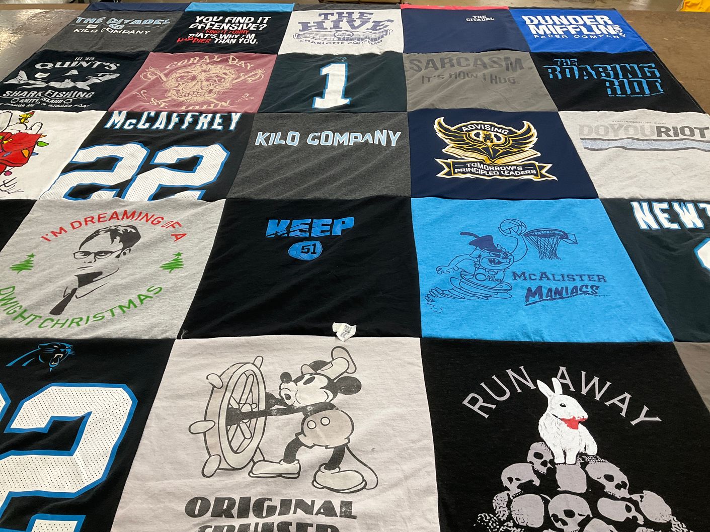 T-shirt quilt featuring carolina panthers by Roberta from NC