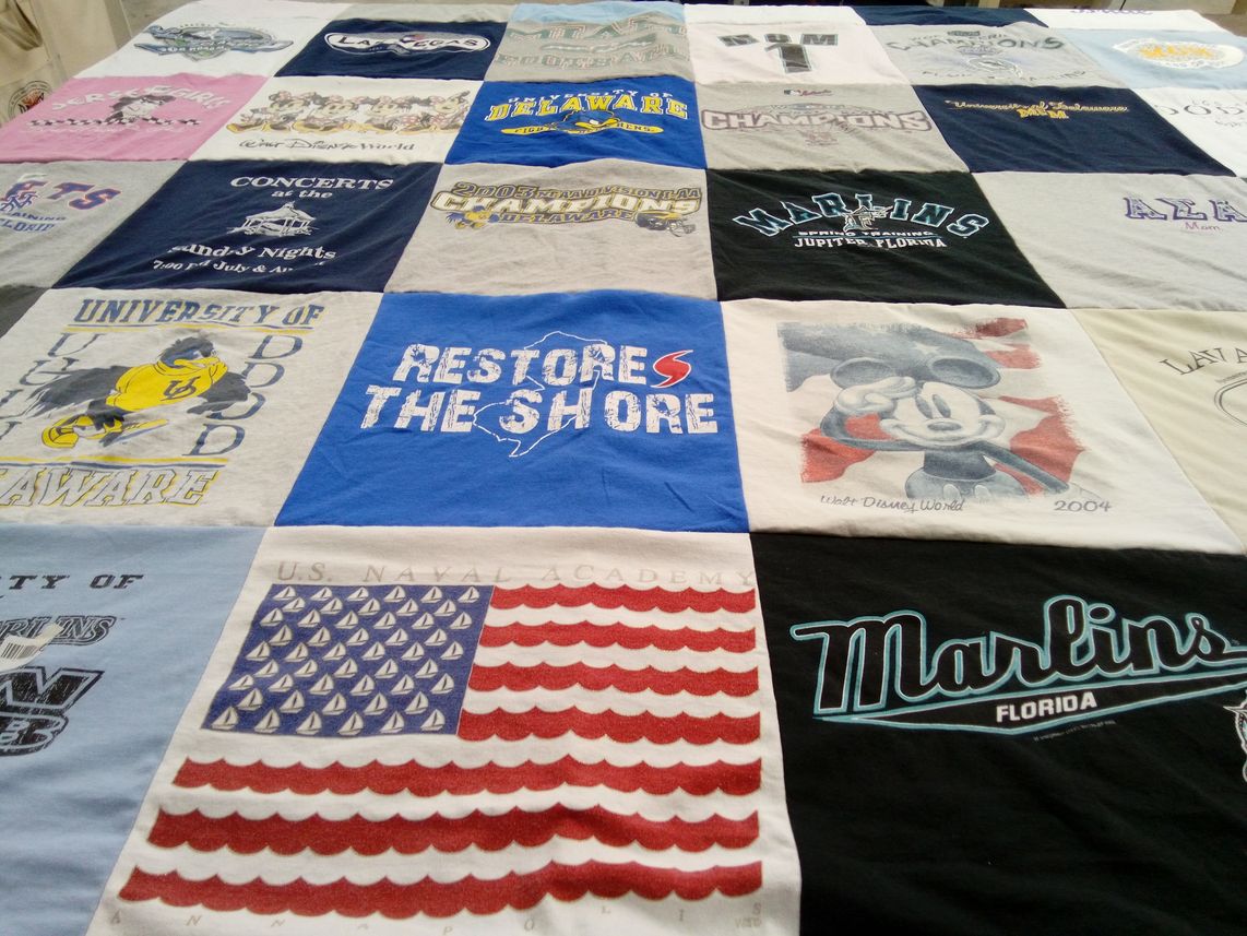 T-shirt quilt featuring marlins by Mari from FL