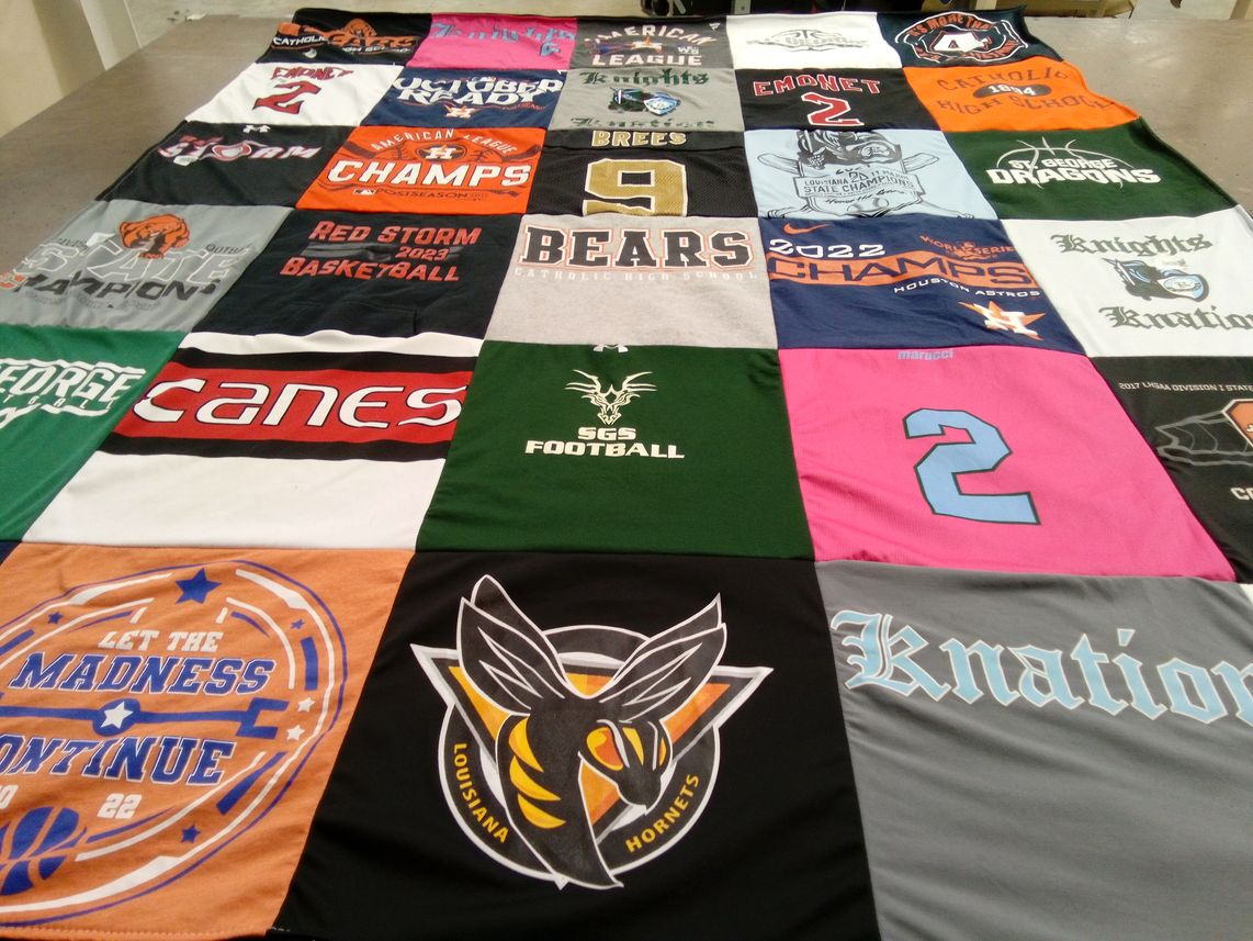 T-shirt quilt featuring sgs football, louisiana hornets by Mark from LA