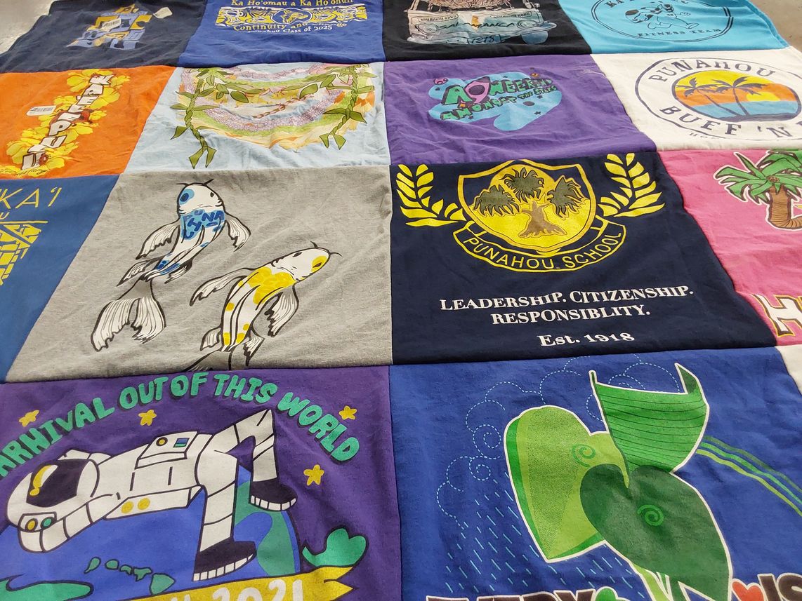 T-shirt quilt from punahou school by Michelle from HI