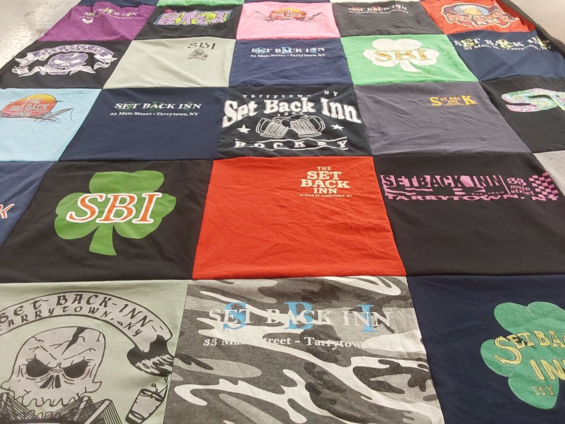T-shirt quilt with bar, pub themes by Scott from NY