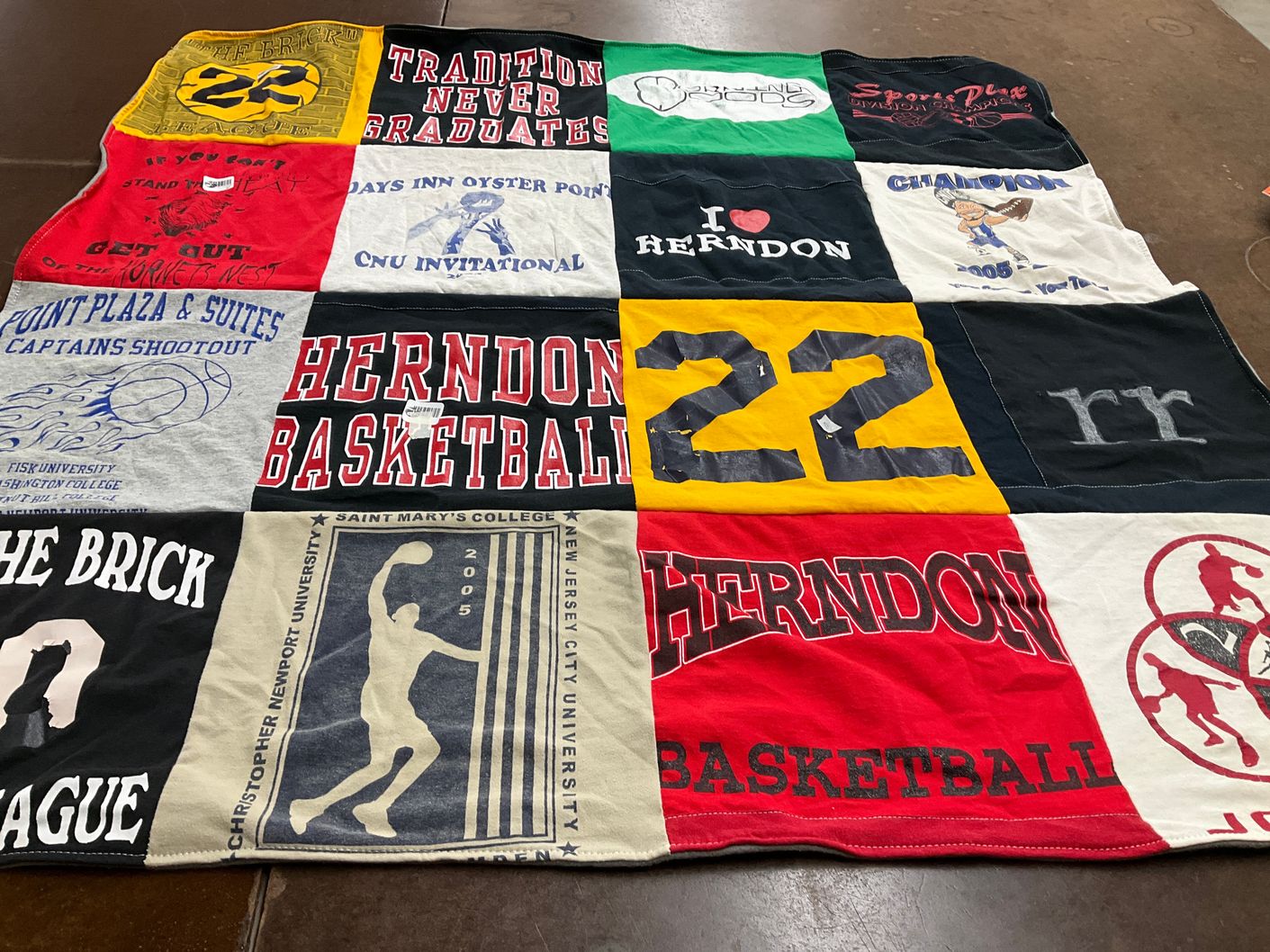 T-shirt quilt from fisk university, saint mary's college by Kelly from VA