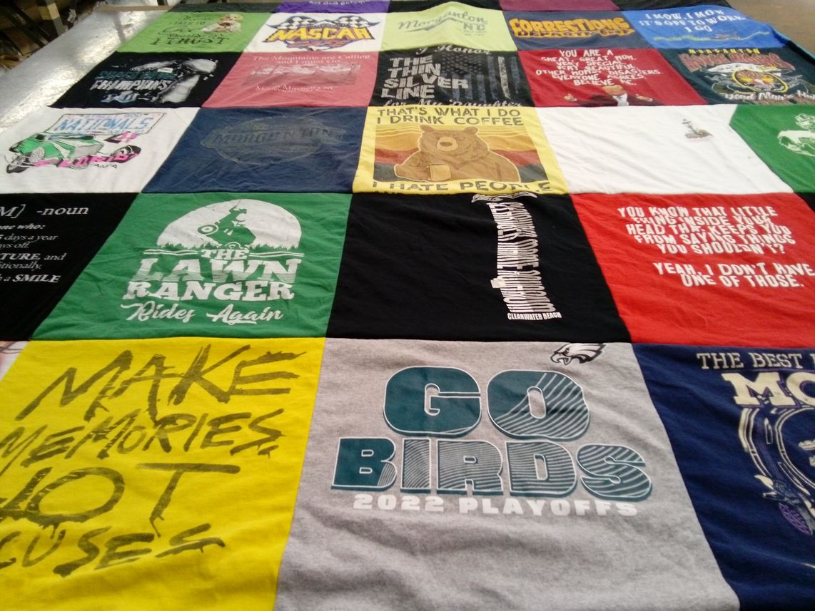 T-shirt quilt featuring eagles by Jamie from PA