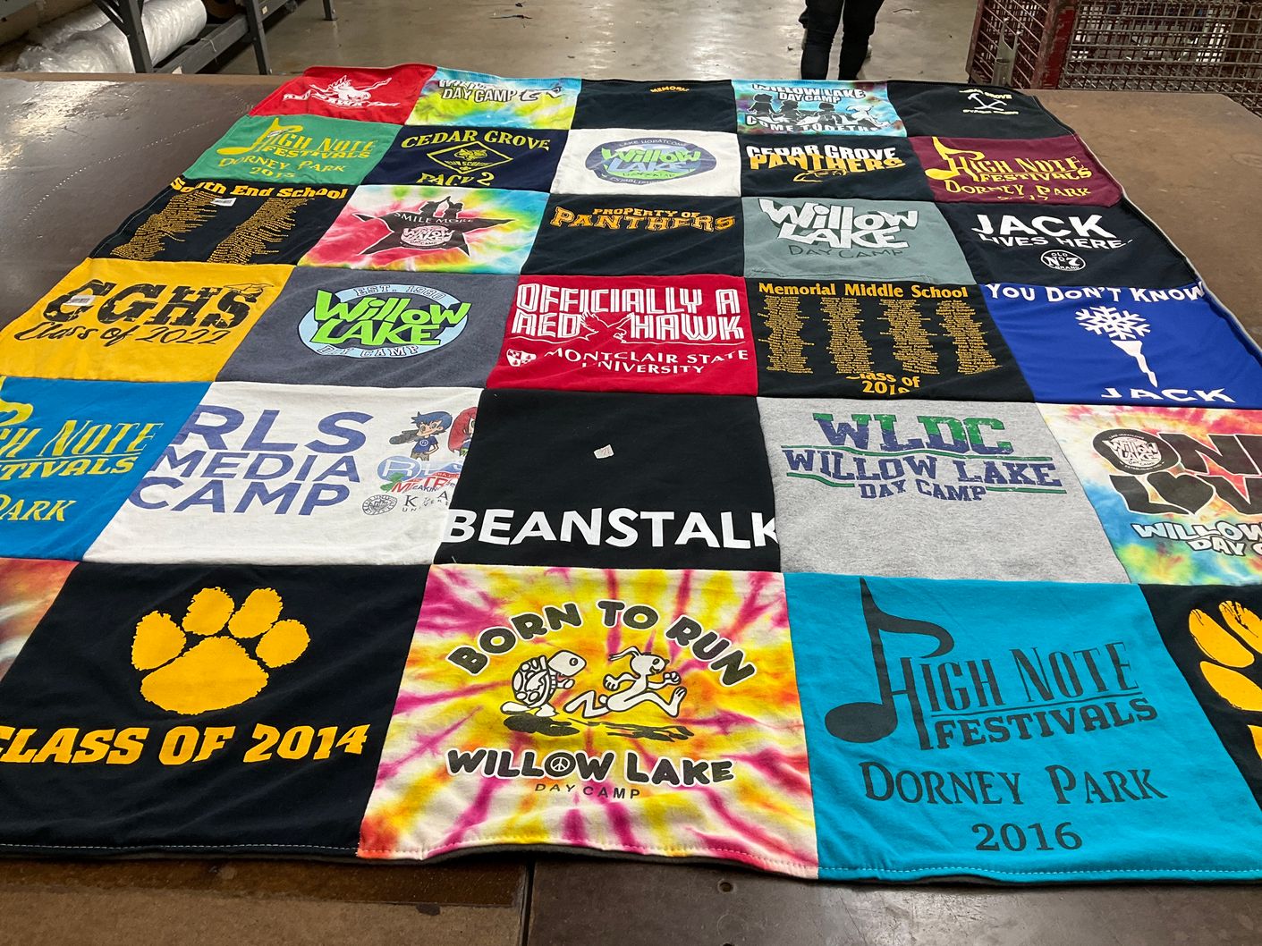 T-shirt quilt featuring cedar grove panthers by Monica from NJ