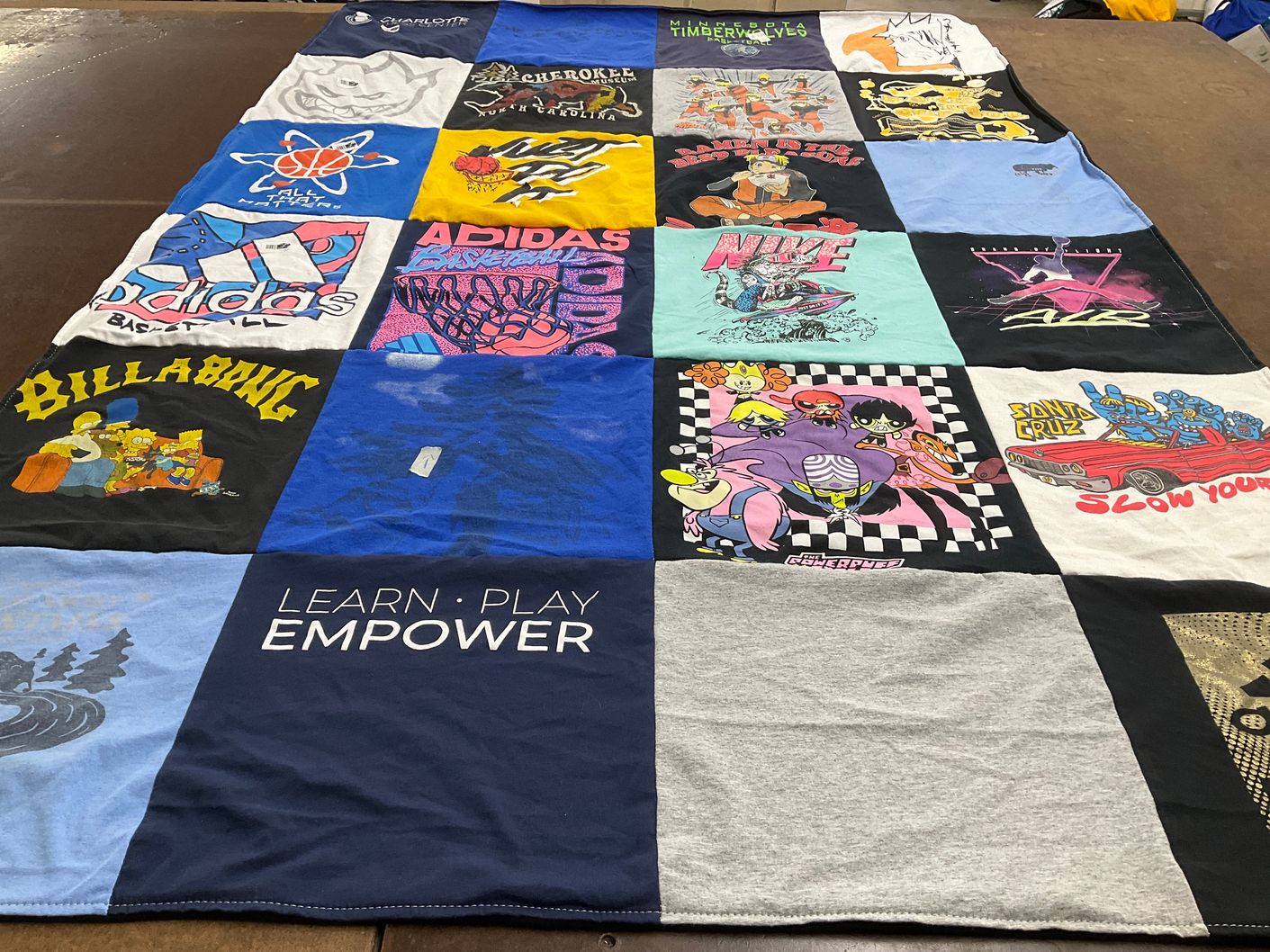 T-shirt quilt featuring minnesota timberwolves by Gail from NC