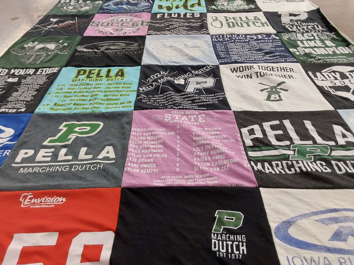 T-shirt quilt featuring pella marching dutch by Tim from IA