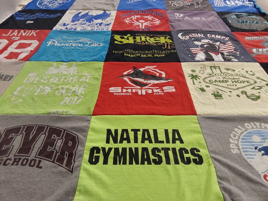 T-shirt quilt from never school by Renata from IL