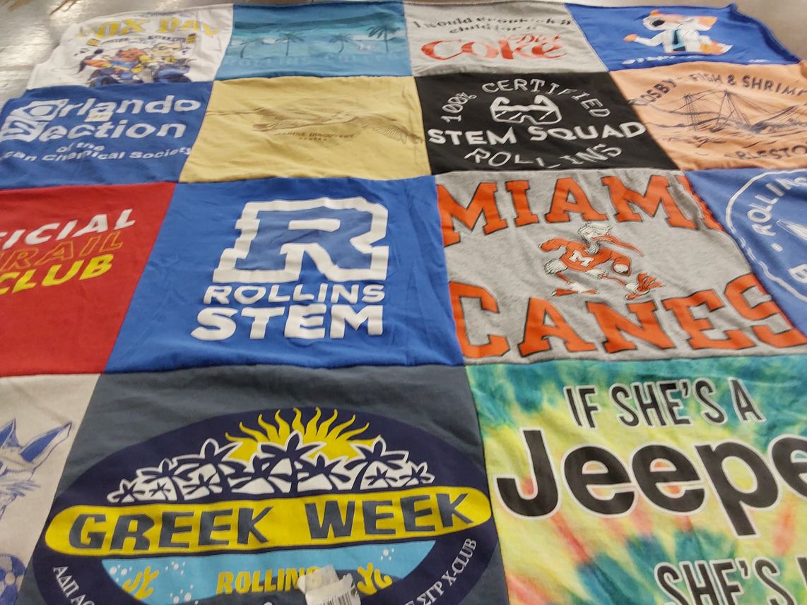 T-shirt quilt featuring miami hurricanes by Amy from TX