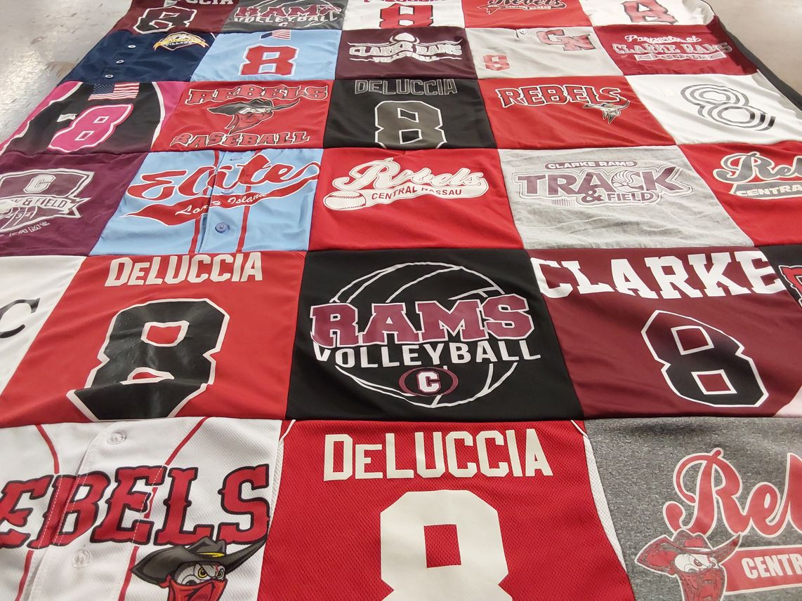 T-shirt quilt featuring clarke rams by Madalyn from NY