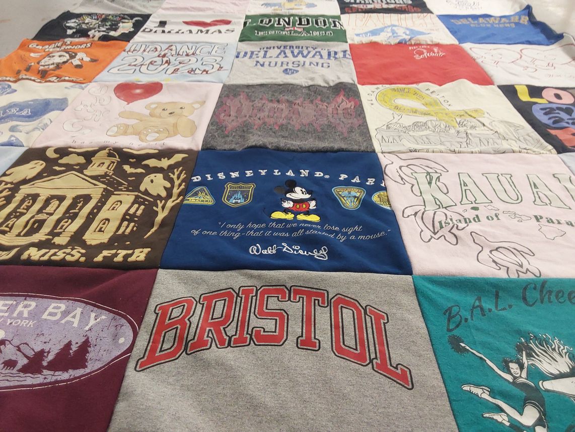 T-shirt quilt from bristol university by Jaidyn from PA