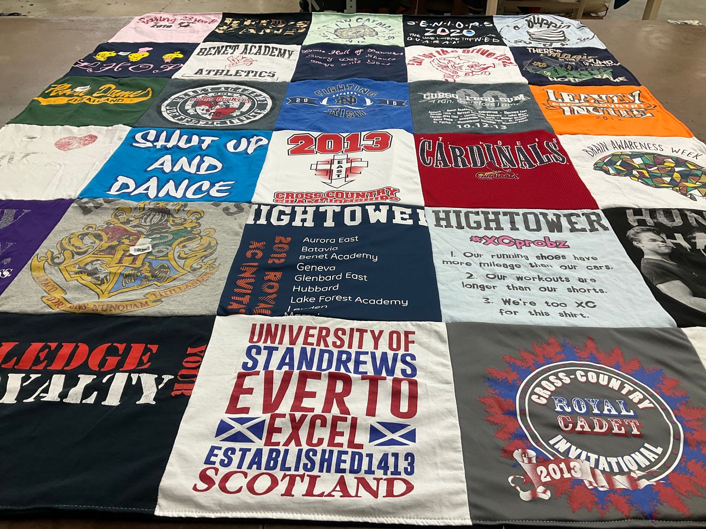T-shirt quilt featuring cardinals by Kathleen from IL