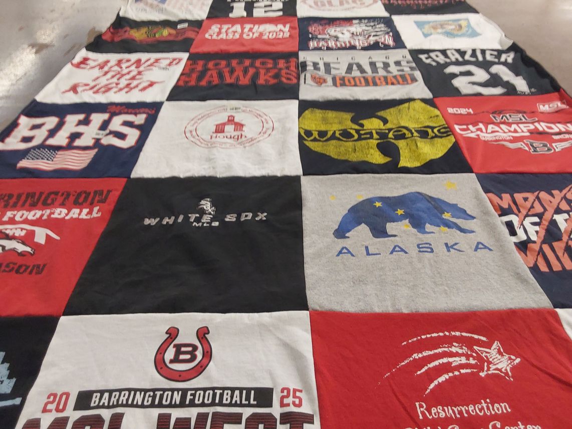 T-shirt quilt featuring barrington football, chicago white sox by Anne from IL
