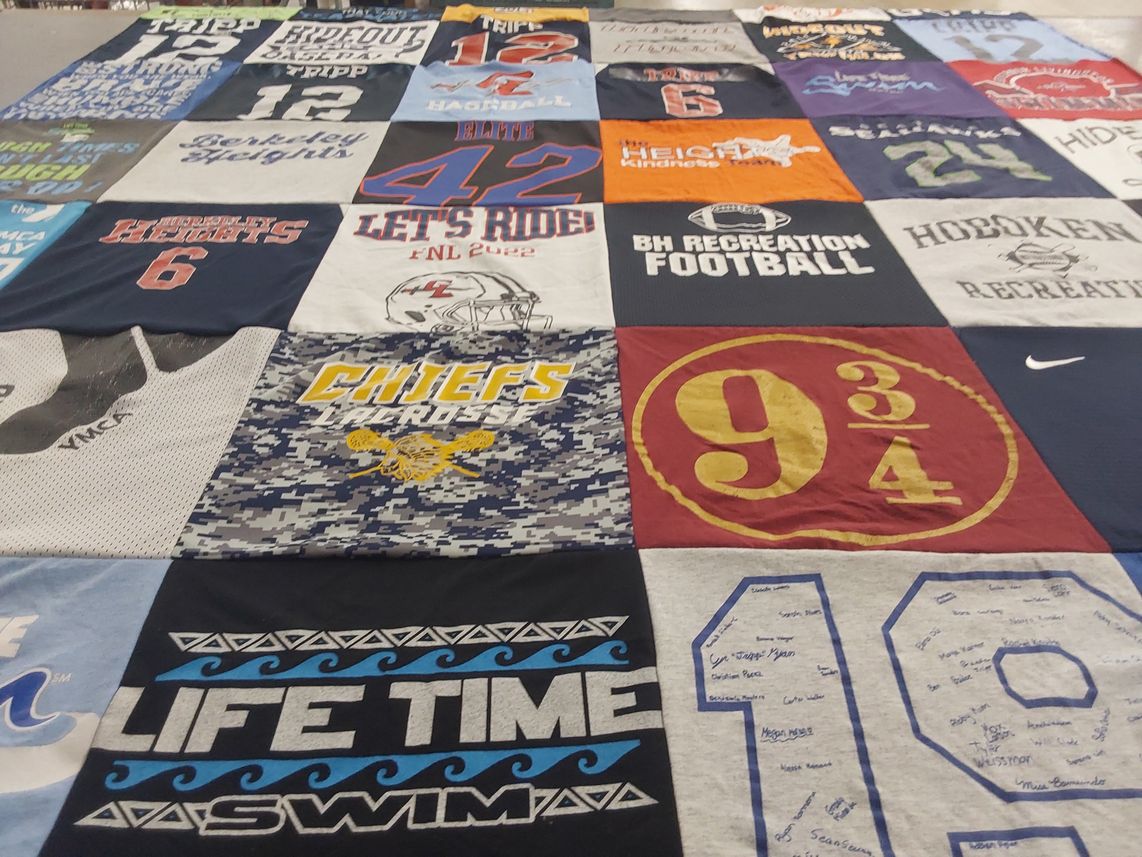 T-shirt quilt featuring chiefs, bh recreation football by Erin from NJ