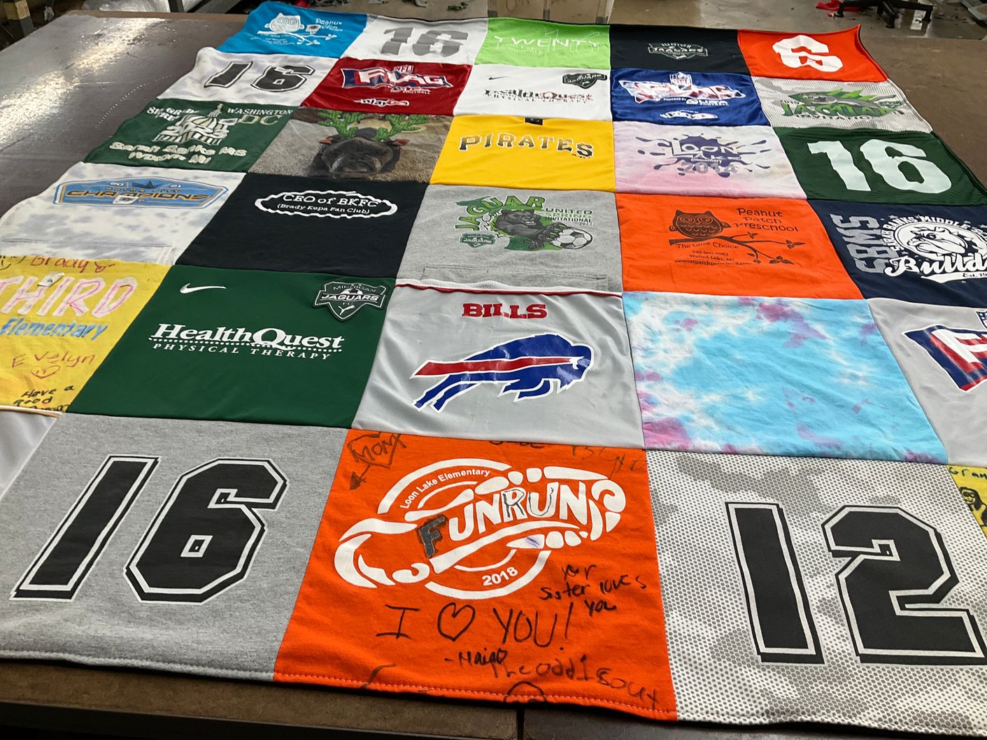 T-shirt quilt featuring buffalo bills, jacksonville jaguars by Brenda from MI