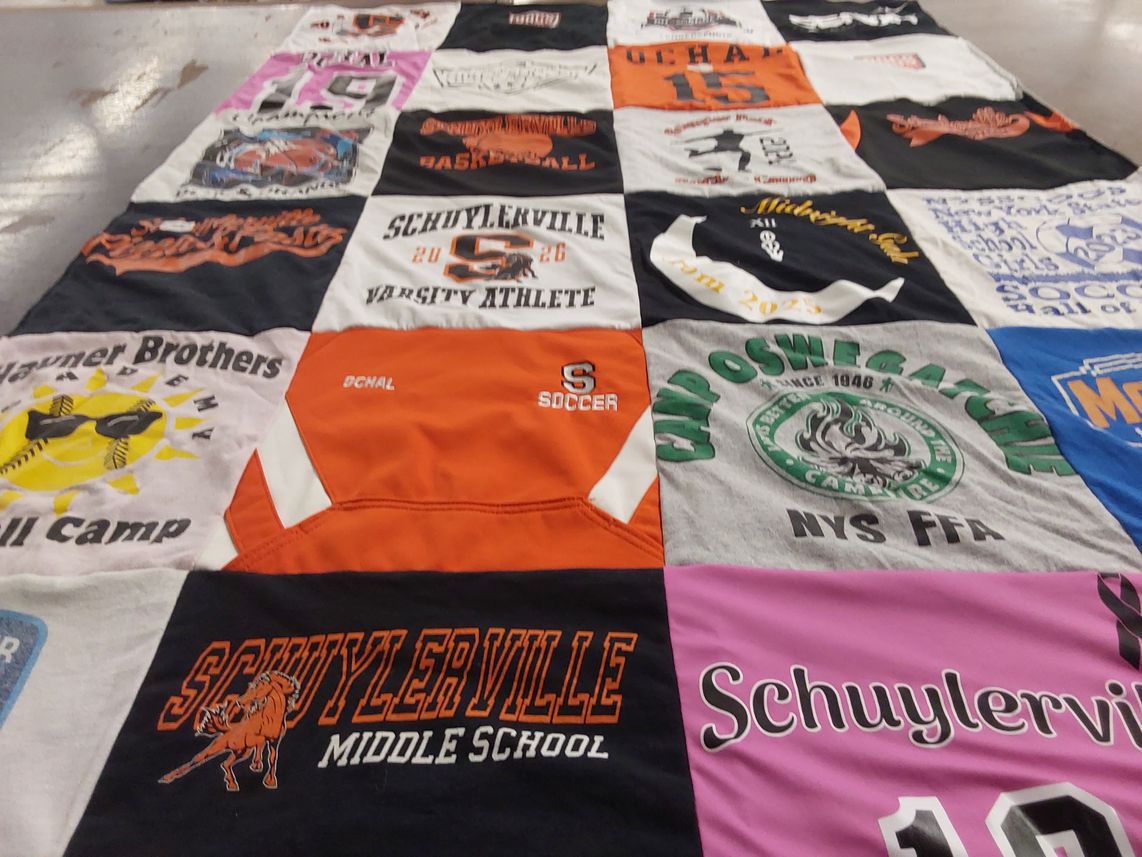 T-shirt quilt featuring schuylerville soccer by Lindsay from NY