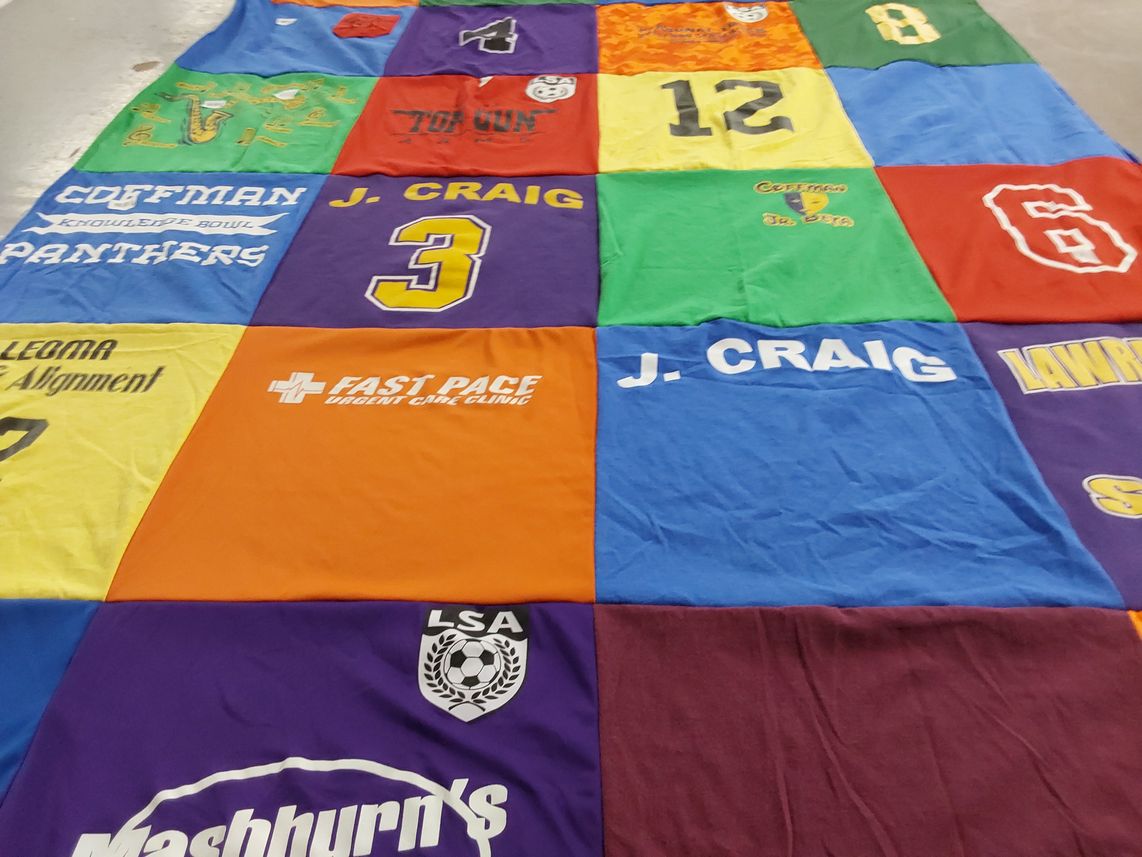 T-shirt quilt featuring panthers by Eric from TN